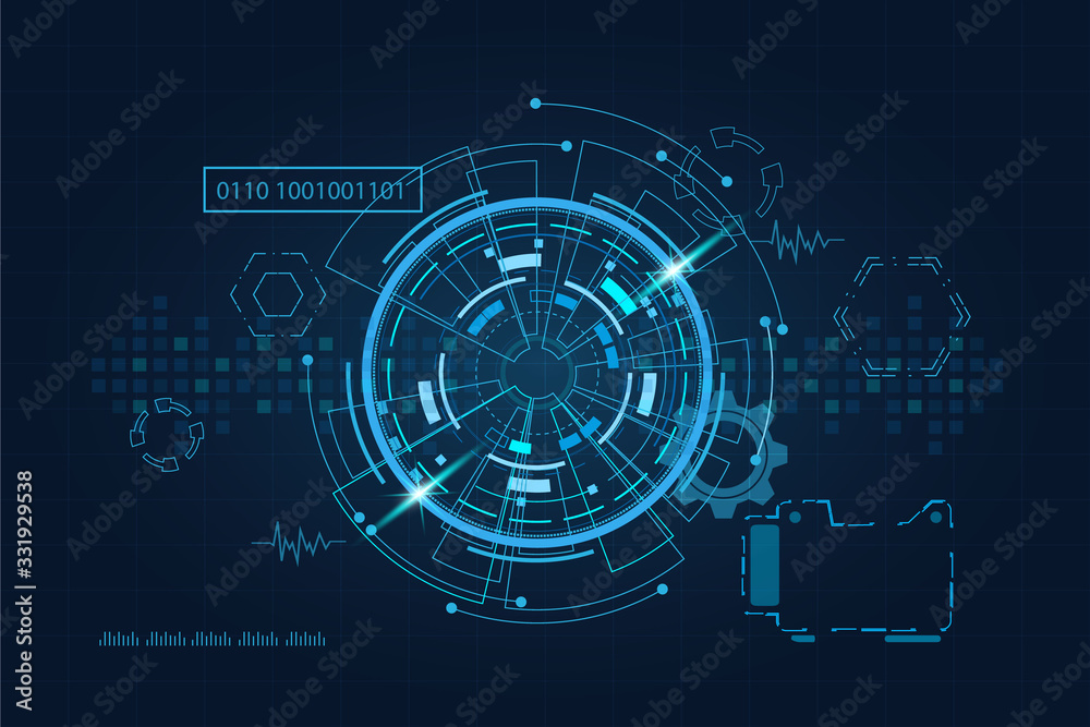 Sci fi futuristic user interface, HUD, Technology abstract background , Vector illustration. Sci fi futuristic user interface, HUD, Technology abstract background , Vector illustration.