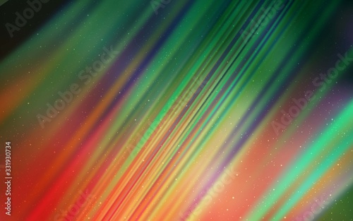 Light Green, Red vector texture with milky way stars. Glitter abstract illustration with colorful cosmic stars. Best design for your ad, poster, banner.