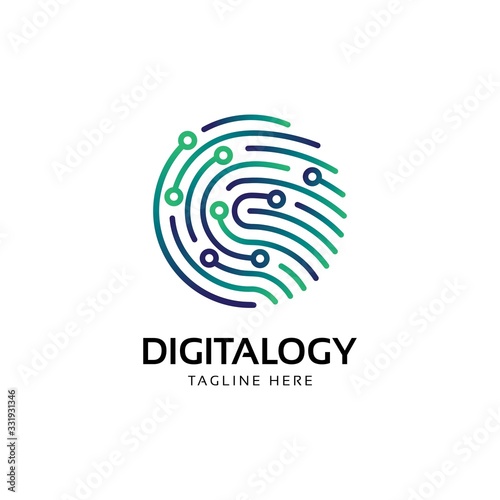 Fingerprint logo design.Creative symbol element vector template for technology