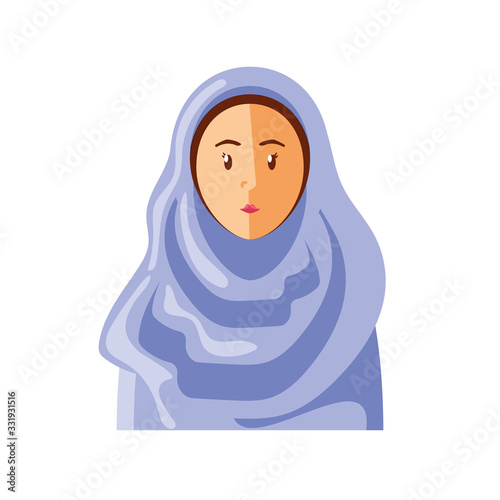 muslim woman on white background
