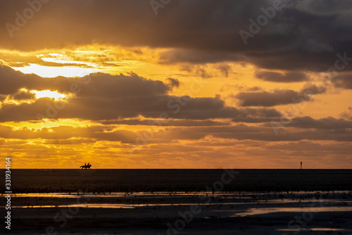 Sunset on the beach at St Peter-Ording