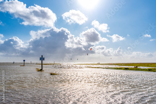 Beach of St Peter-Ording at high tide