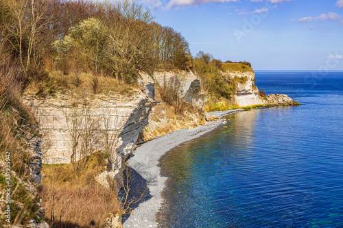 White chalk cliff Stevns Klint UNESCO World Heritage