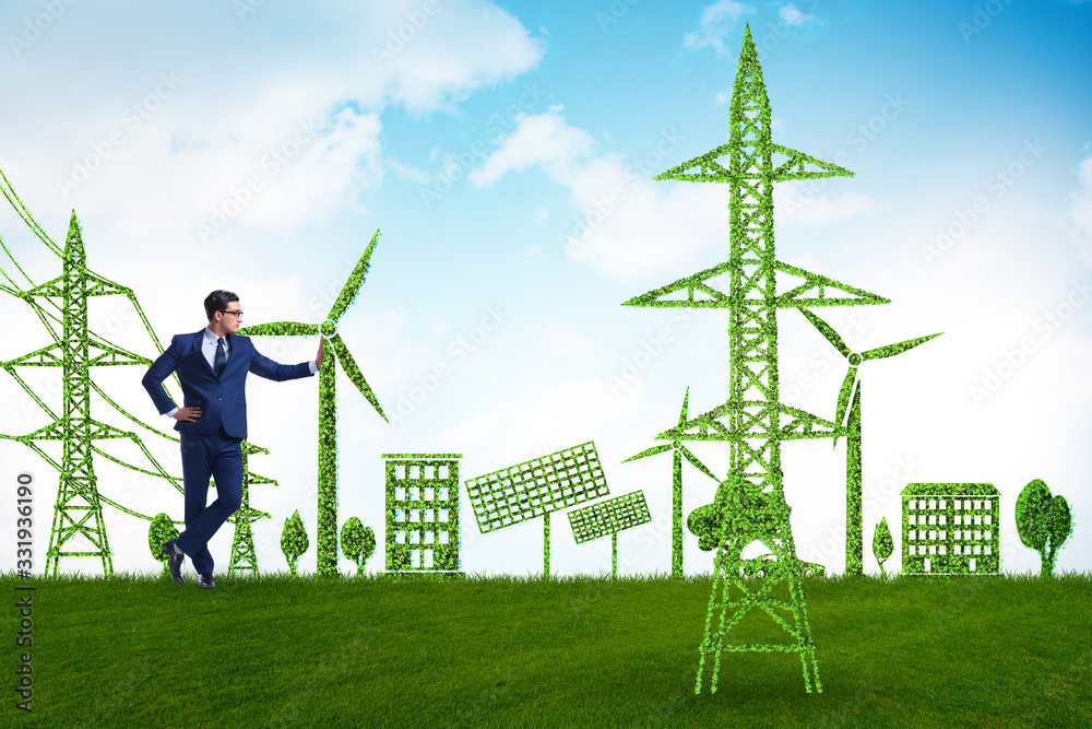 Green and ecology concept with businessman Green and ecology concept with businessman