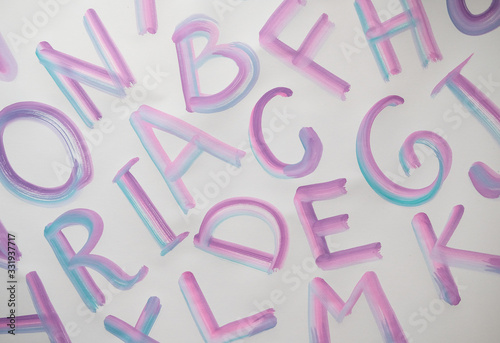 English alphabet . children's color . background