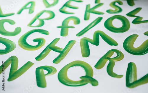 English alphabet . children's color . background