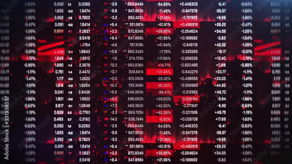 Numbers decreasing, prices, sales dropping, stock market crash, crisis, default. Abstract financial background, economic report, forecast
