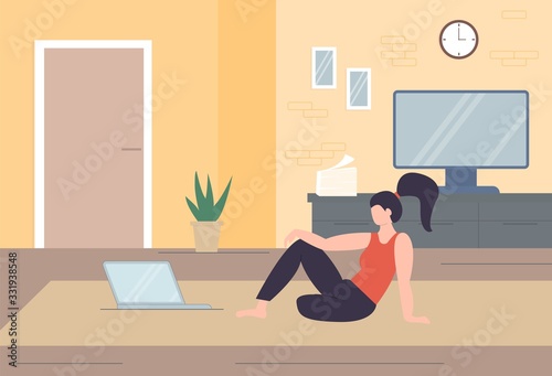 Freelance character working at home, work from home, self employed, home office, work at home, freedom conceptual vector illustration.