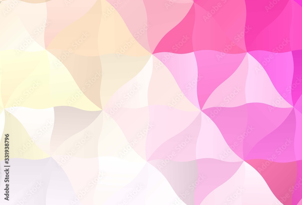 Light Pink, Yellow vector shining triangular layout.