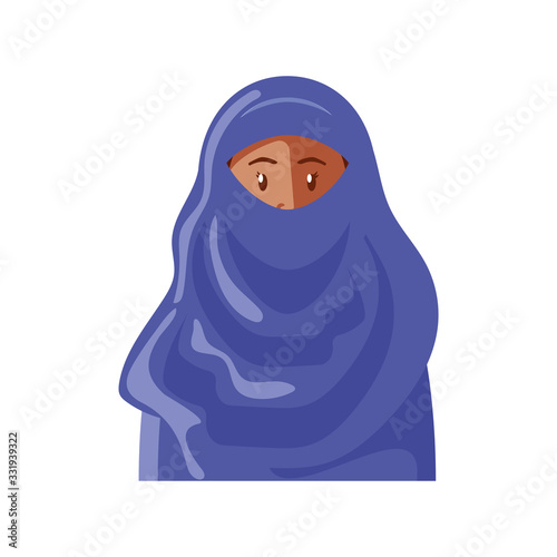 muslim woman on white background