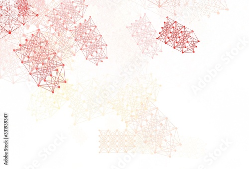 Light Red, Yellow vector texture with artificial intelligence concept.