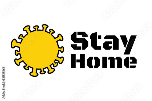Quarantine and and social distancing concept. Stay home. COVID-19 coronavirus. Template for background, banner, poster with text inscription. Vector EPS10 illustration.