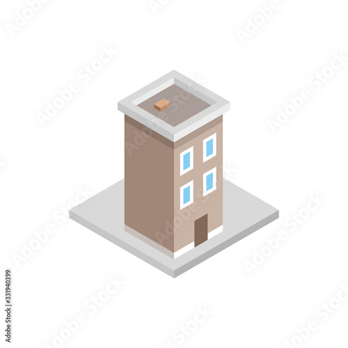 Residence Flat isometric vector Colouerd icon Illustration EPS 10