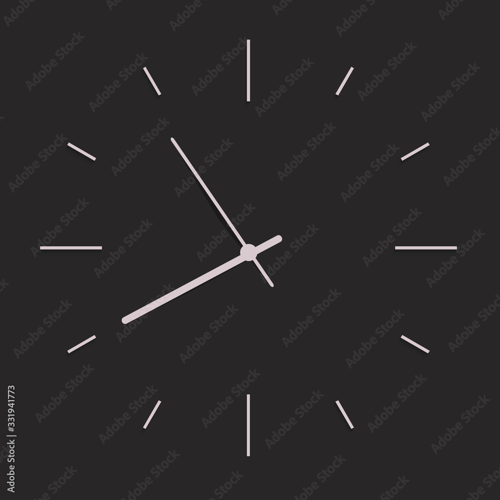 White Clock on black background White Clock on black background