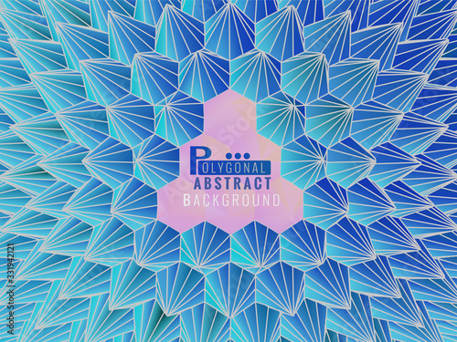 Low poly abstract spike BG with blue color tone