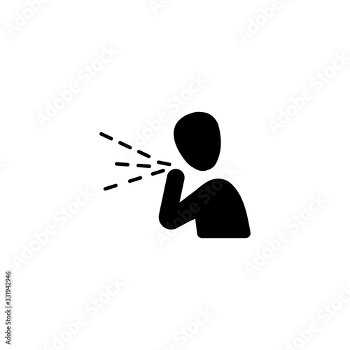 Person coughing icon. Stock vector illustration isolated on white background