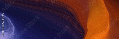 very beautiful futuristic banner with very dark blue, coffee and chocolate color. modern soft curvy waves background design
