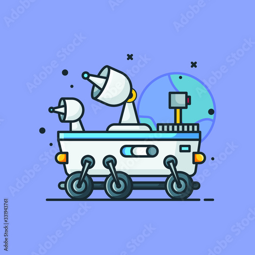 Moon Rovers Icon Design Illustrations Cartoon Style Suitable eb Landing Page, Banner, Flyer, Sticker, Wallpaper, Background