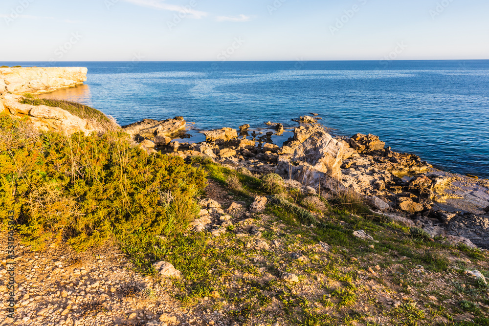 views from the walking path between the beaches of Protaras, Cyprus