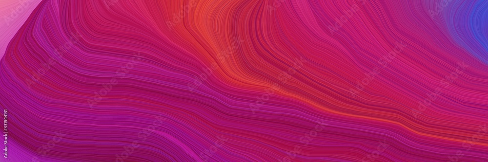 Fototapeta premium very futuristic background banner with dark moderate pink, medium violet red and moderate violet color. modern curvy waves background design