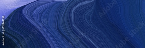 very landscape orientation graphic with waves. smooth swirl waves background design with midnight blue, medium purple and dark slate blue color