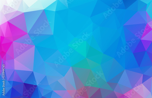 Abstract vector background from triangles. Background color is pink  blue. Gradient pattern for design decoration. Conceptual background eps10