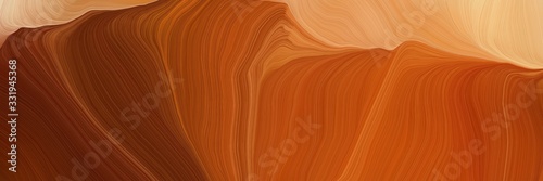 very futuristic background banner with sienna, sandy brown and dark red color. modern soft curvy waves background design