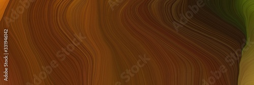 very futuristic background banner with chocolate, saddle brown and very dark green color. curvy background design