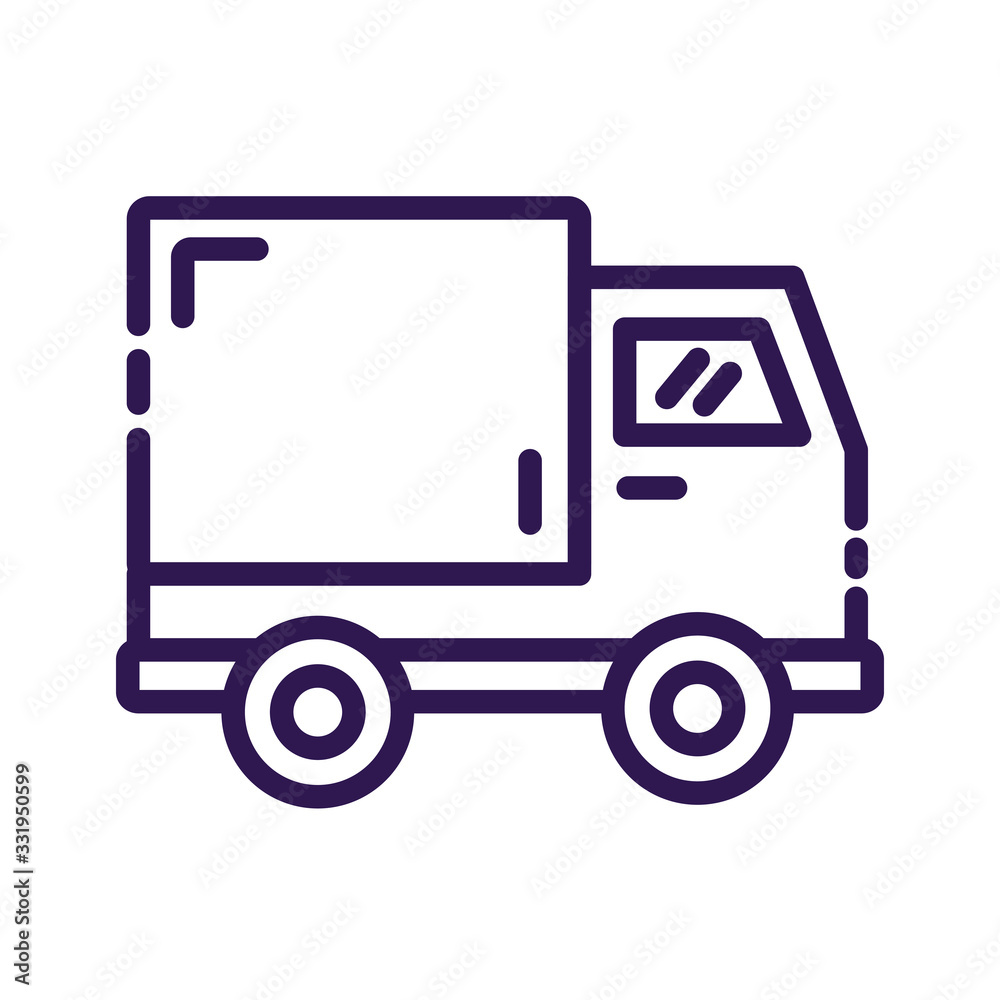 delivery service truck line style icon delivery service truck line style icon