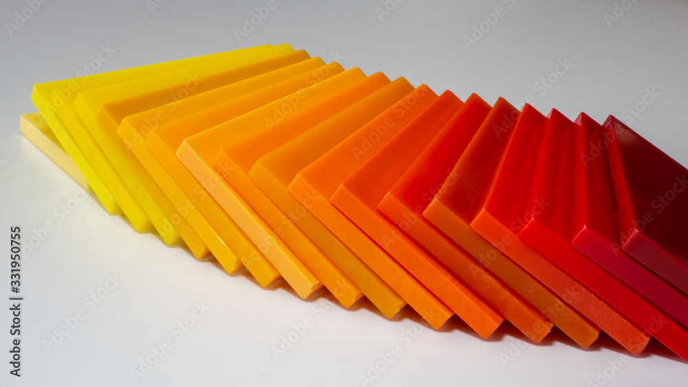 Plastic color swatches book. Sample colors catalogue for plastic