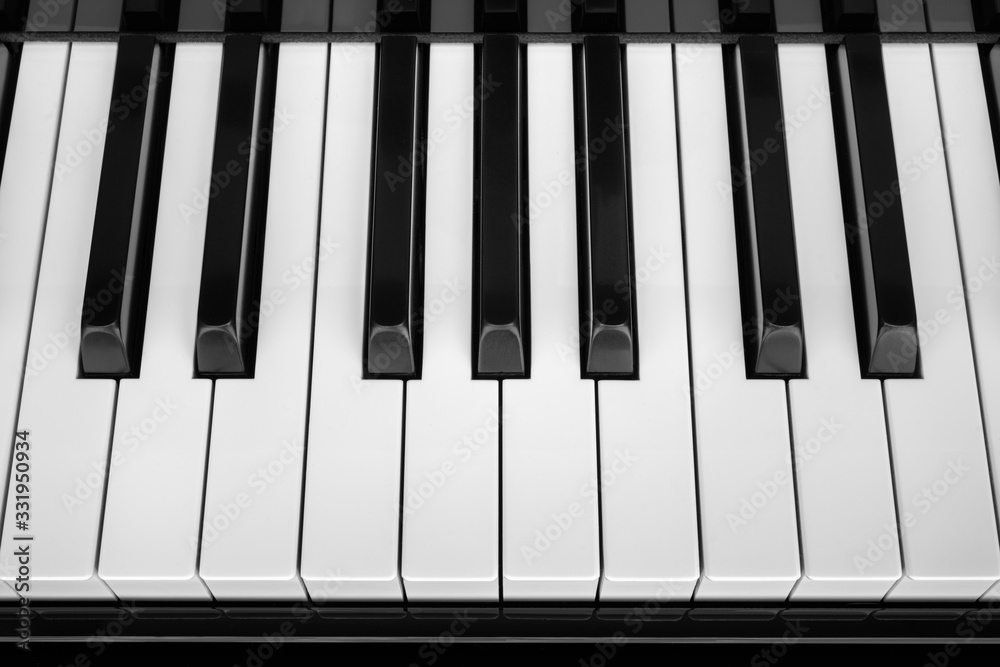 Piano keyboard, close up of keys. Piano keyboard, close up of keys.