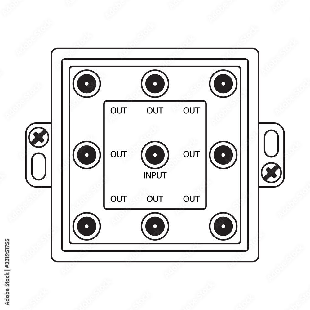 Eight Way Vertical Coaxial Cable Splitter