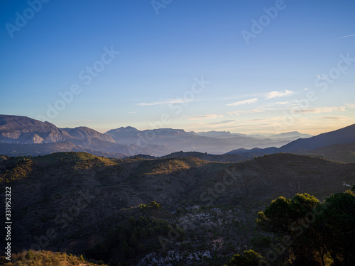 Beautiful mountain landscape at sunrise in Andalusia  Spain