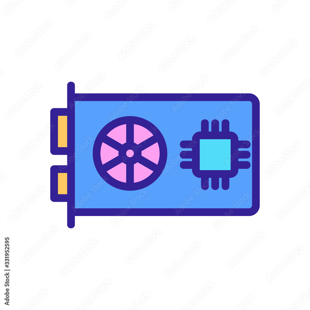 graphics card for gamers icon vector. graphics card for gamers sign. color isolated symbol illustration graphics card for gamers icon vector. graphics card for gamers sign. color isolated symbol illustration