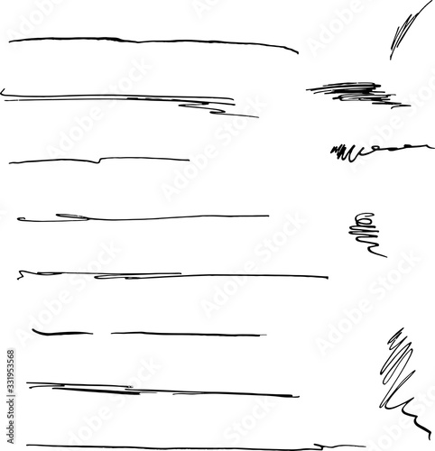 vector elements and brushes ink style