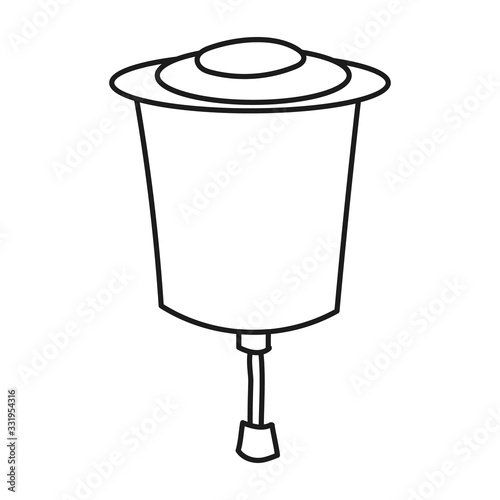 Simplified outline vector illustration of a rular washbasin on a white background.