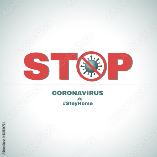 No Infection and Stop Coronavirus. Pandemic medical concept with dangerous cells. Vector illustration