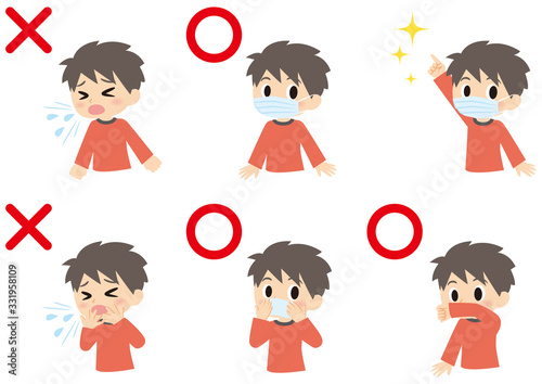 男の子の咳エチケット