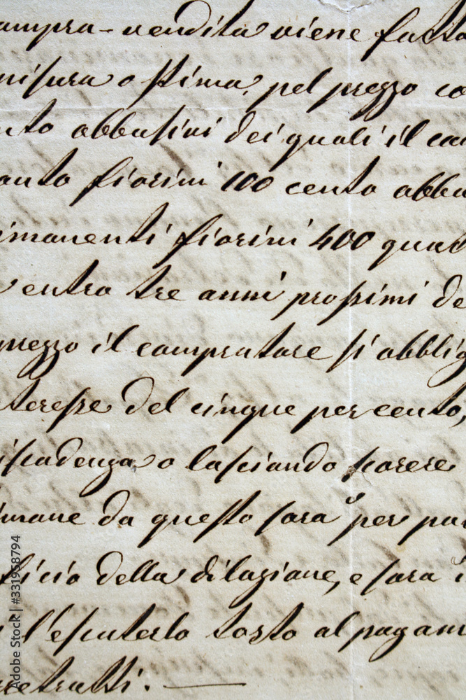 DETTAGLIO DI MANOSCRITTO ANTICO Stock Photo Adobe Stock