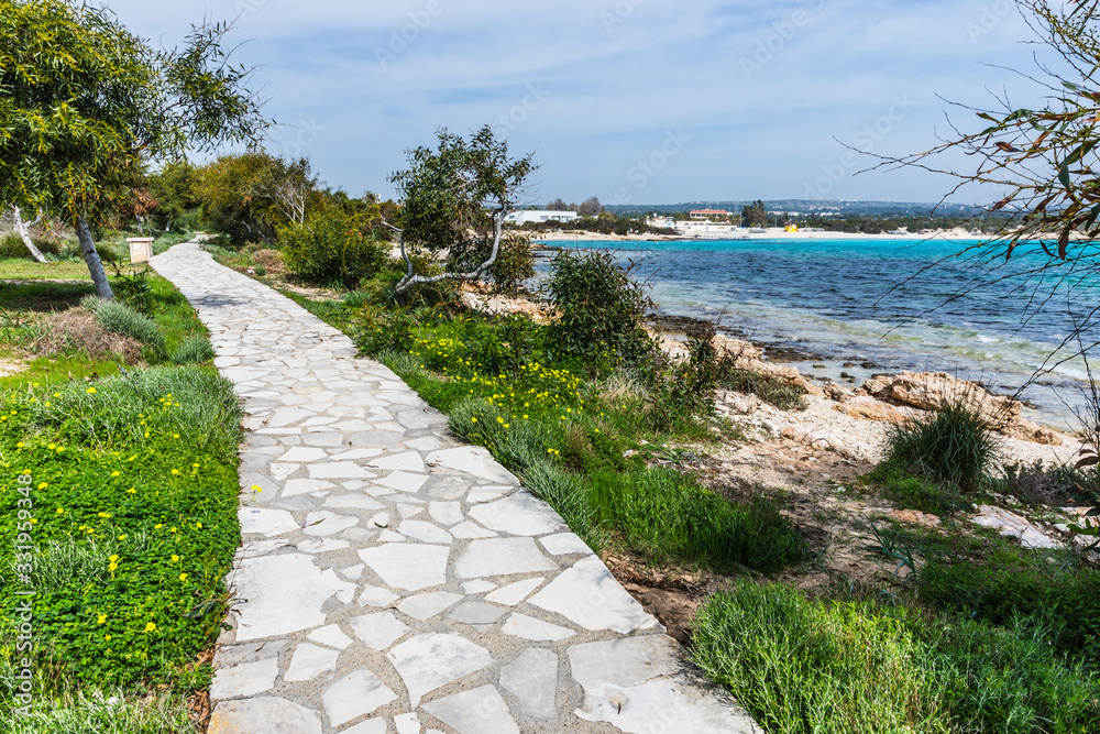 walking path between the beaches of Ayia Napa, Cyprus