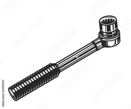 Vintage ratchet wrench concept photo