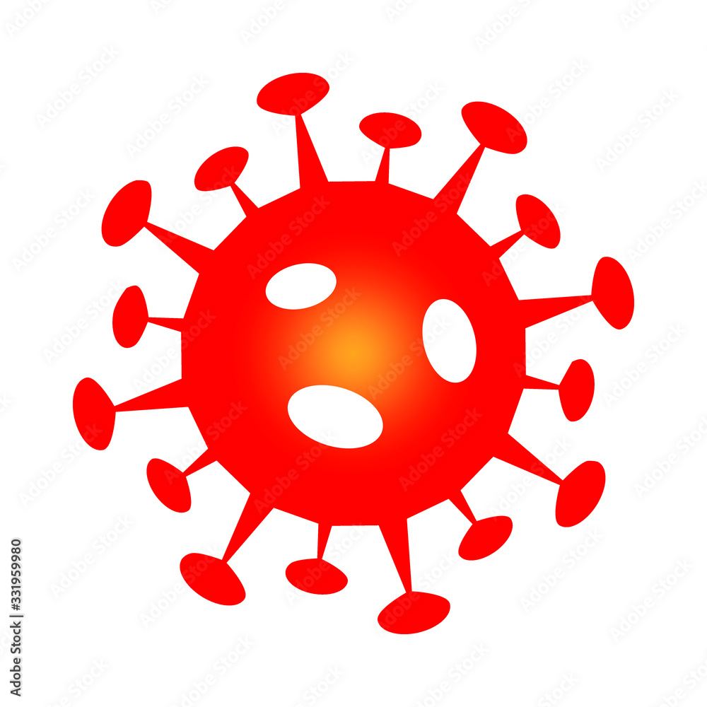 Fototapeta premium dangerous virus red vector icon
