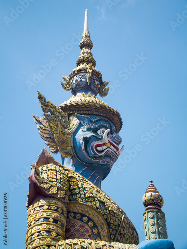 Demon Guardian in Wat Phra Kaew Bangkok Thailand.