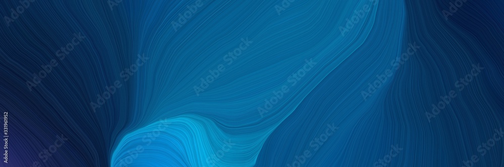 modern futuristic banner background with teal green, teal and very dark blue color. modern soft swirl waves background illustration