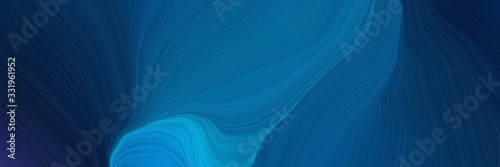Fototapeta modern futuristic banner background with teal green, teal and very dark blue color. modern soft swirl waves background illustration