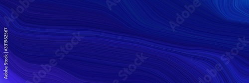 modern landscape orientation graphic with waves. modern waves background illustration with midnight blue, dark blue and medium blue color