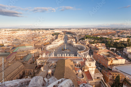 Saint Peter square aerial view, Vatican city