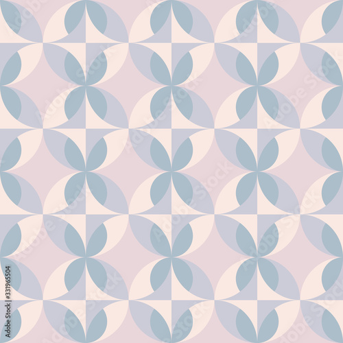 Rounded geometric forms. Abstract vector seamless pattern.