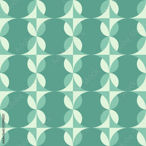 Rounded geometric forms. Abstract vector seamless pattern.
