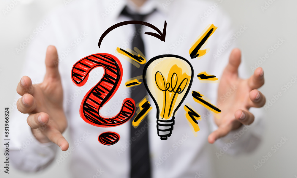 idea lamp concept in hand.